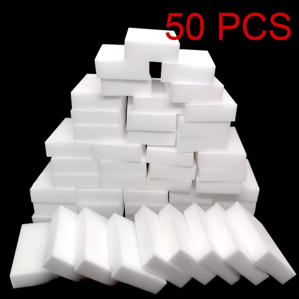 Transform Your Cleaning Routine with 1-100Pcs Magic Melamine Sponge Eraser - Ultimate Kitchen & Bathroom Cleaner!
