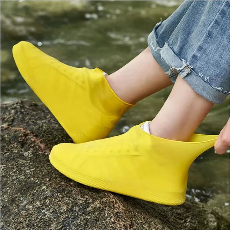 Stay Dry and Stylish: Reusable Non-Slip Rubber Rain Boot Overshoes for Outdoor Adventures
